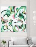 Mint Billows II by June Vess on GIANT ART - pink  abstract abstract 