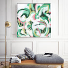 Mint Billows II by June Vess on GIANT ART - pink  abstract abstract 