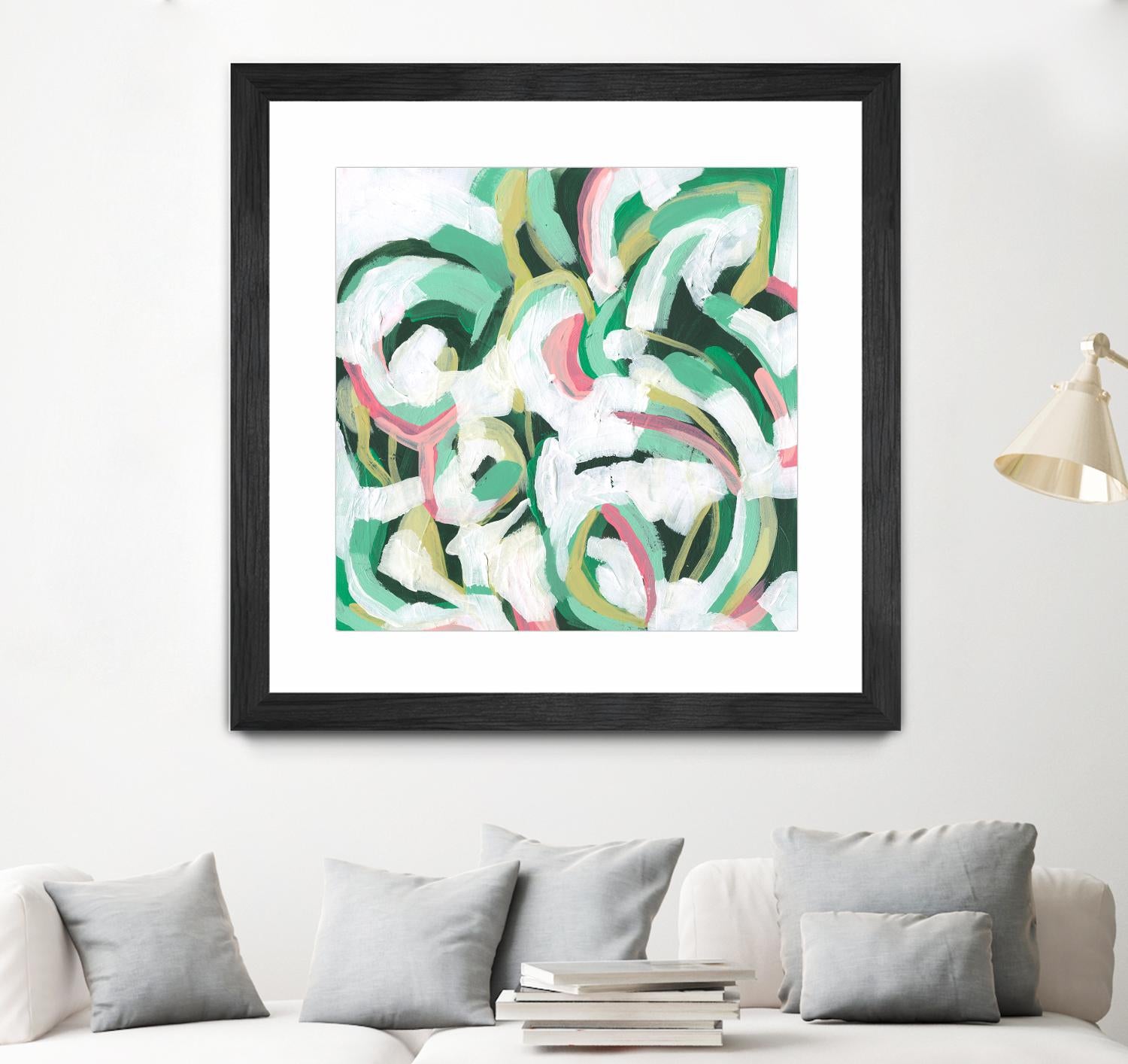 Mint Billows II by June Vess on GIANT ART - pink  abstract abstract 