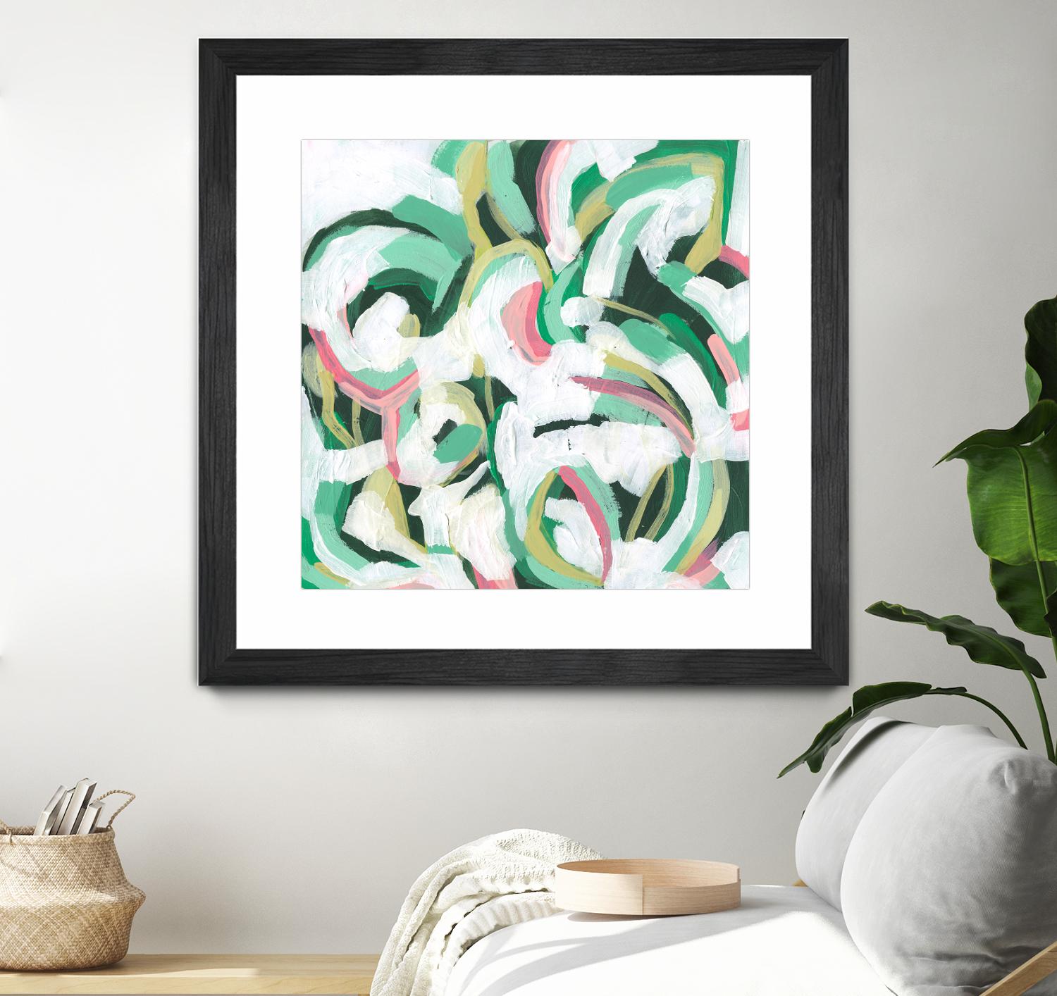 Mint Billows II by June Vess on GIANT ART - pink  abstract abstract 