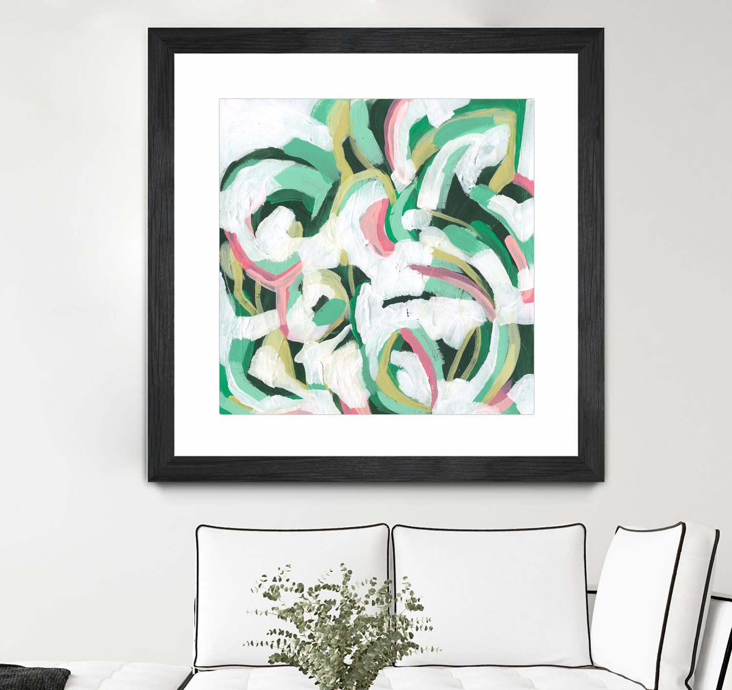 Mint Billows II by June Vess on GIANT ART - pink  abstract abstract 