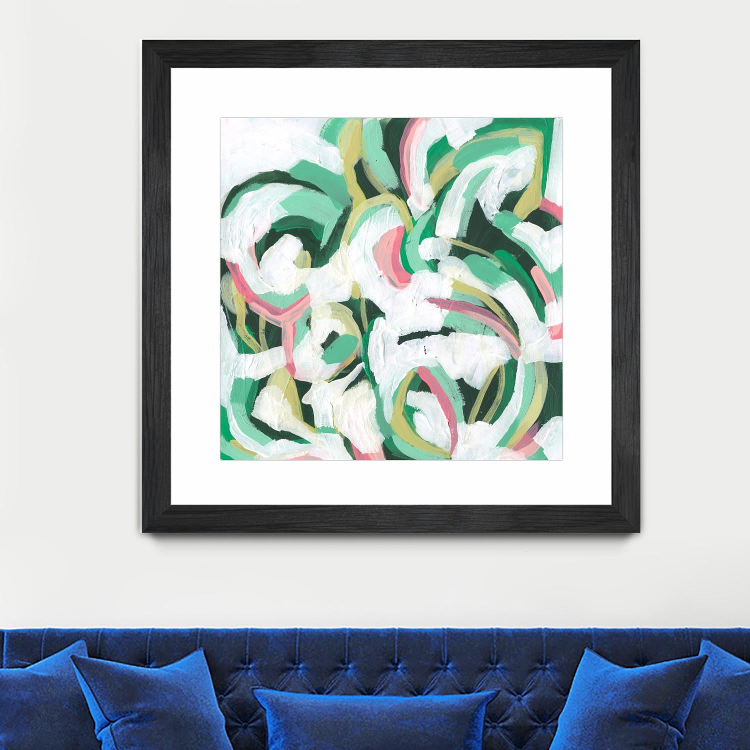 Mint Billows II by June Vess on GIANT ART - pink  abstract abstract 
