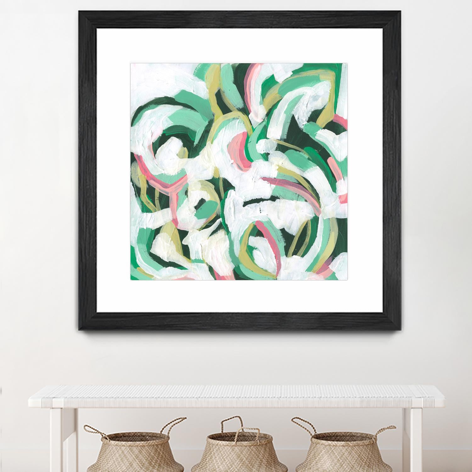 Mint Billows II by June Vess on GIANT ART - pink  abstract abstract 