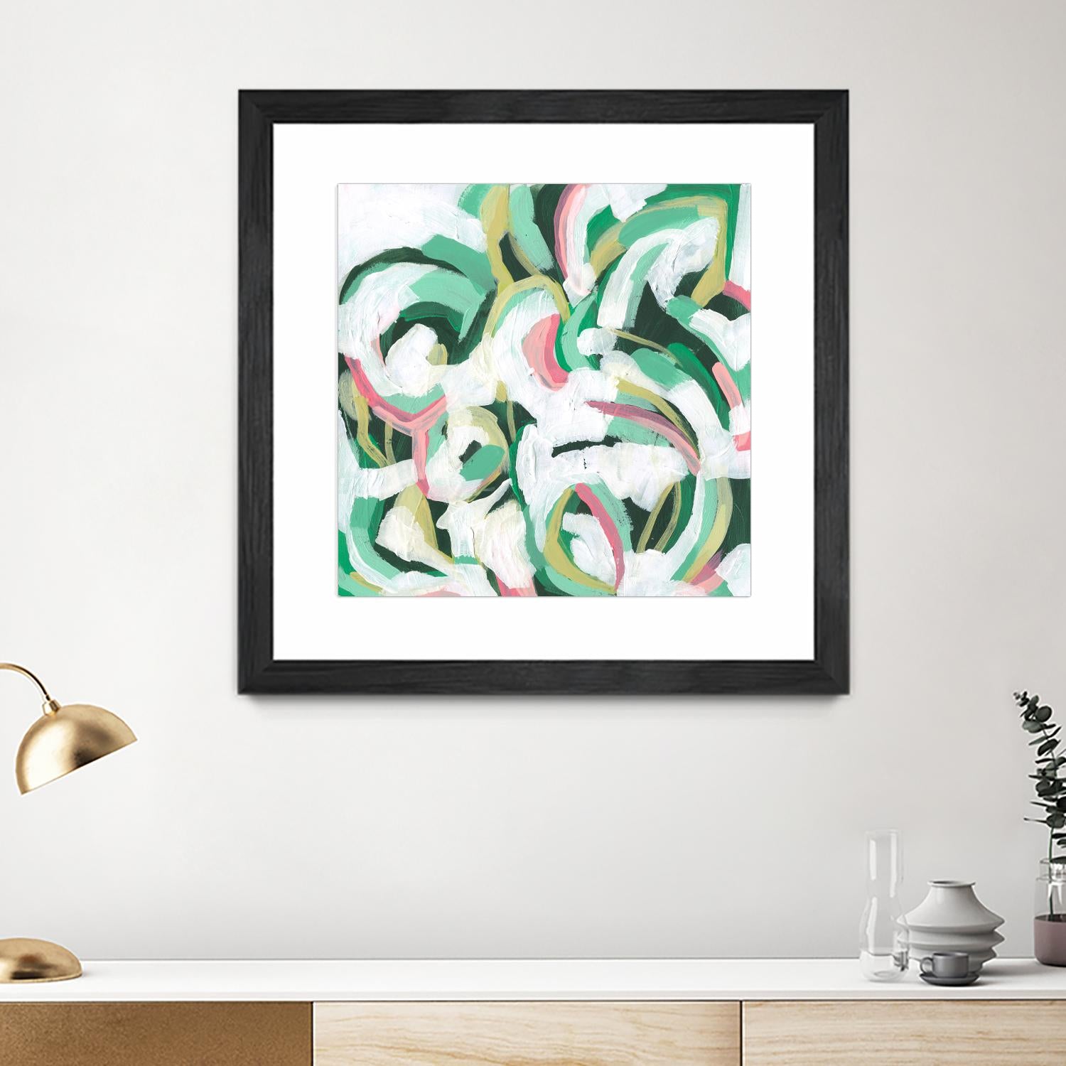 Mint Billows II by June Vess on GIANT ART - pink  abstract abstract 
