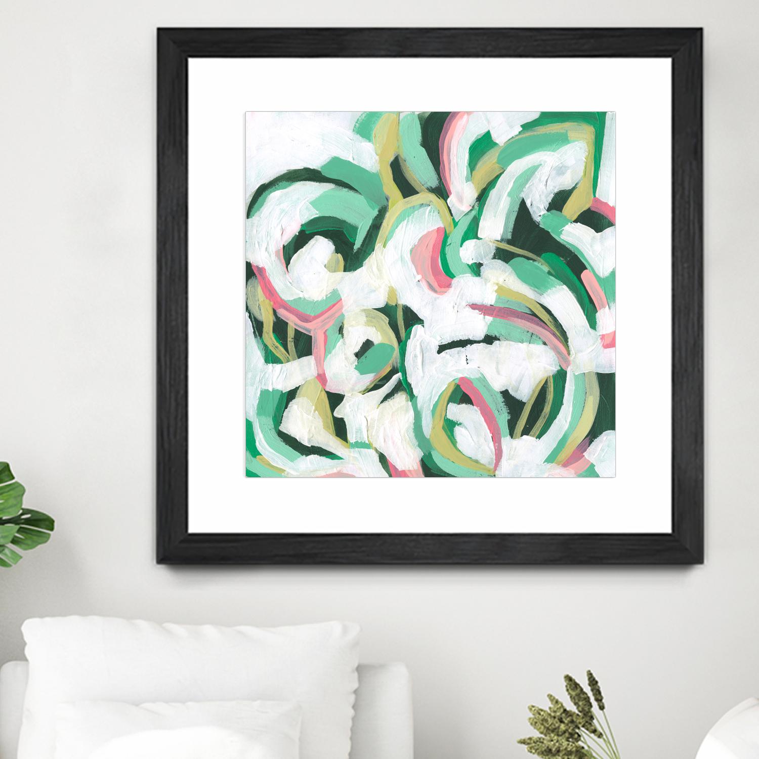 Mint Billows II by June Vess on GIANT ART - pink  abstract abstract 