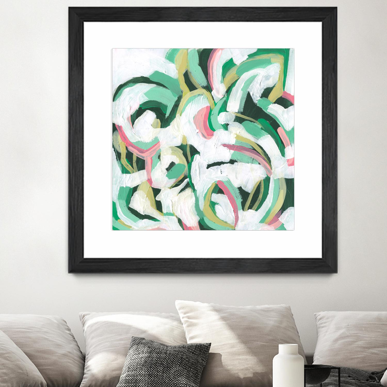 Mint Billows II by June Vess on GIANT ART - pink  abstract abstract 