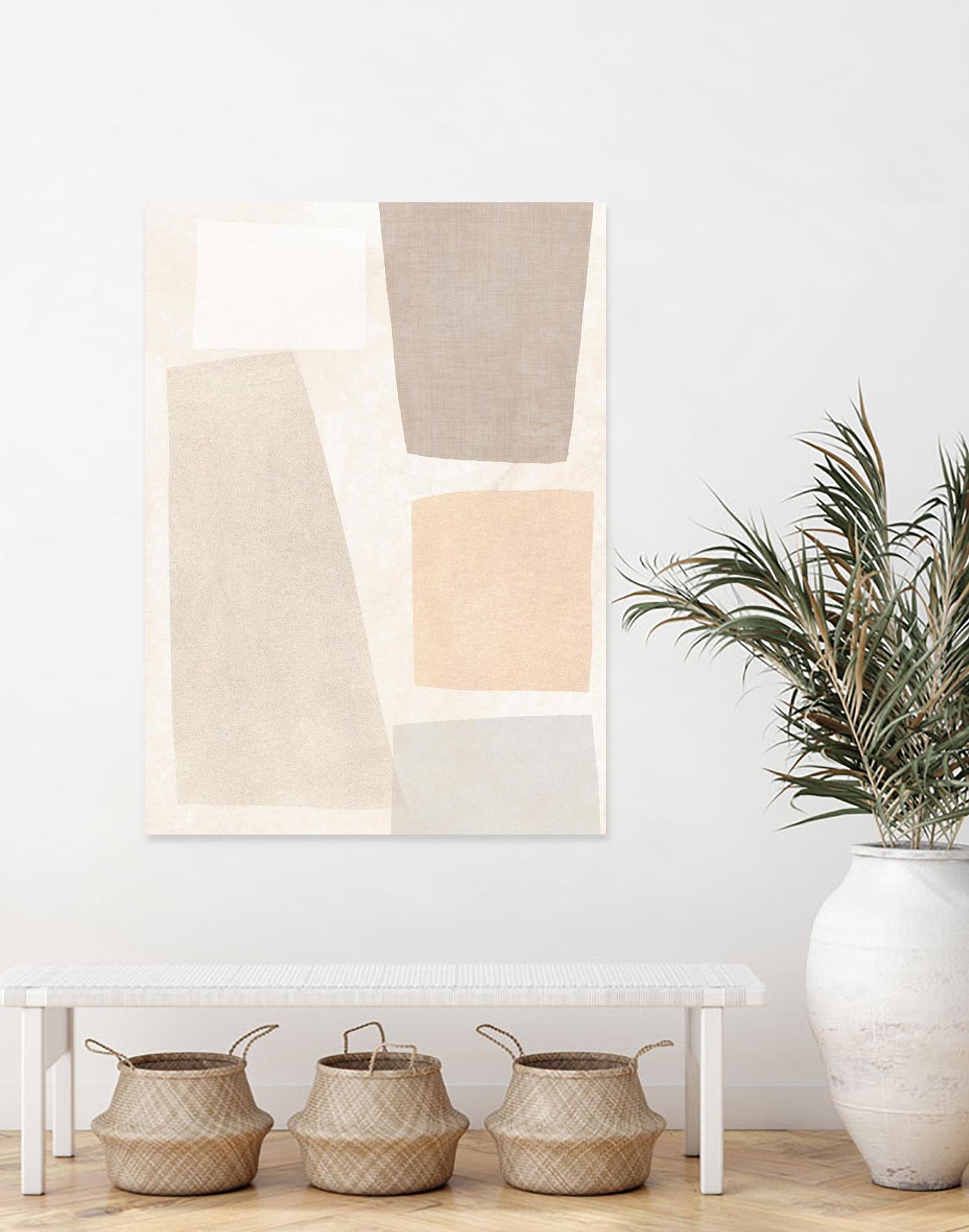 Block Magnetism I by June Vess on GIANT ART - beige abstract abstract