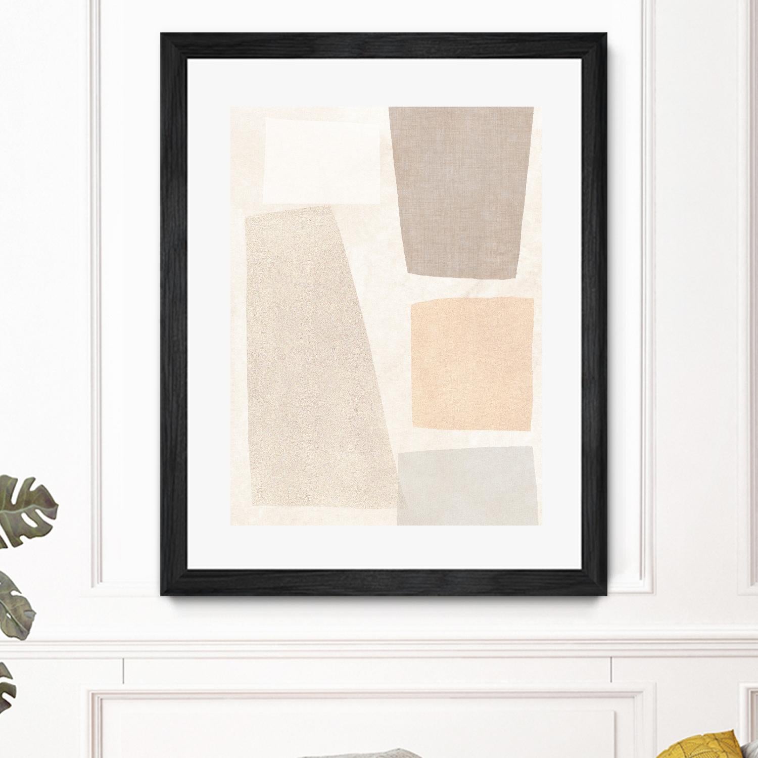 Block Magnetism I by June Vess on GIANT ART - beige abstract abstract