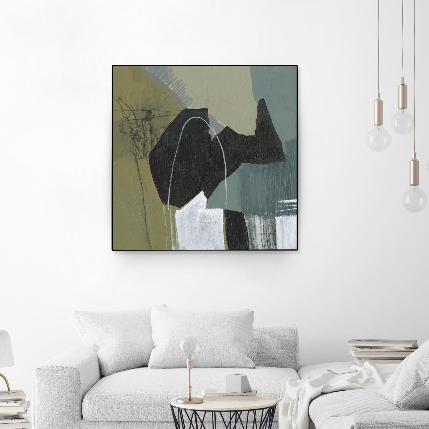 Puzzle in Neutrals I by Jennifer Goldberger on GIANT ART - green abstract abstract