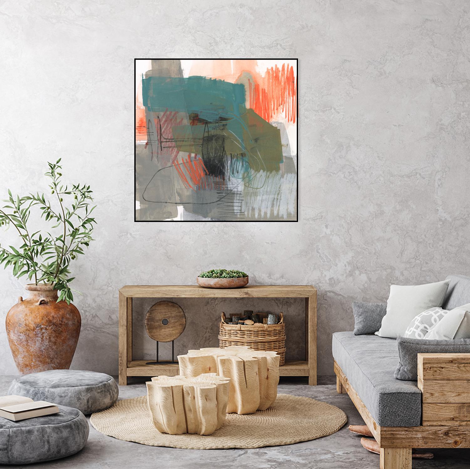 Central Fuse I by Jennifer Goldberger on GIANT ART - orange abstract abstract