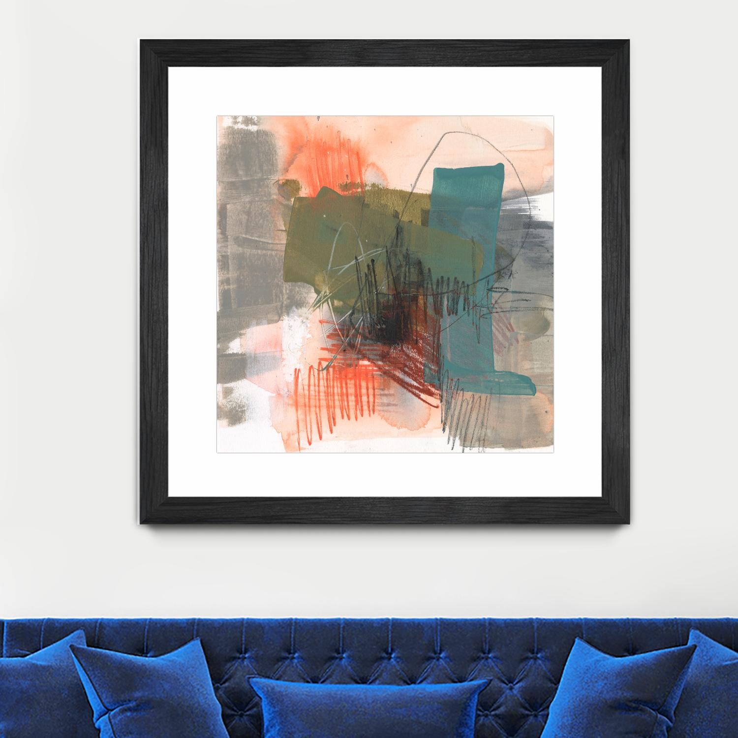 Central Fuse II by Jennifer Goldberger on GIANT ART - orange abstract abstract 