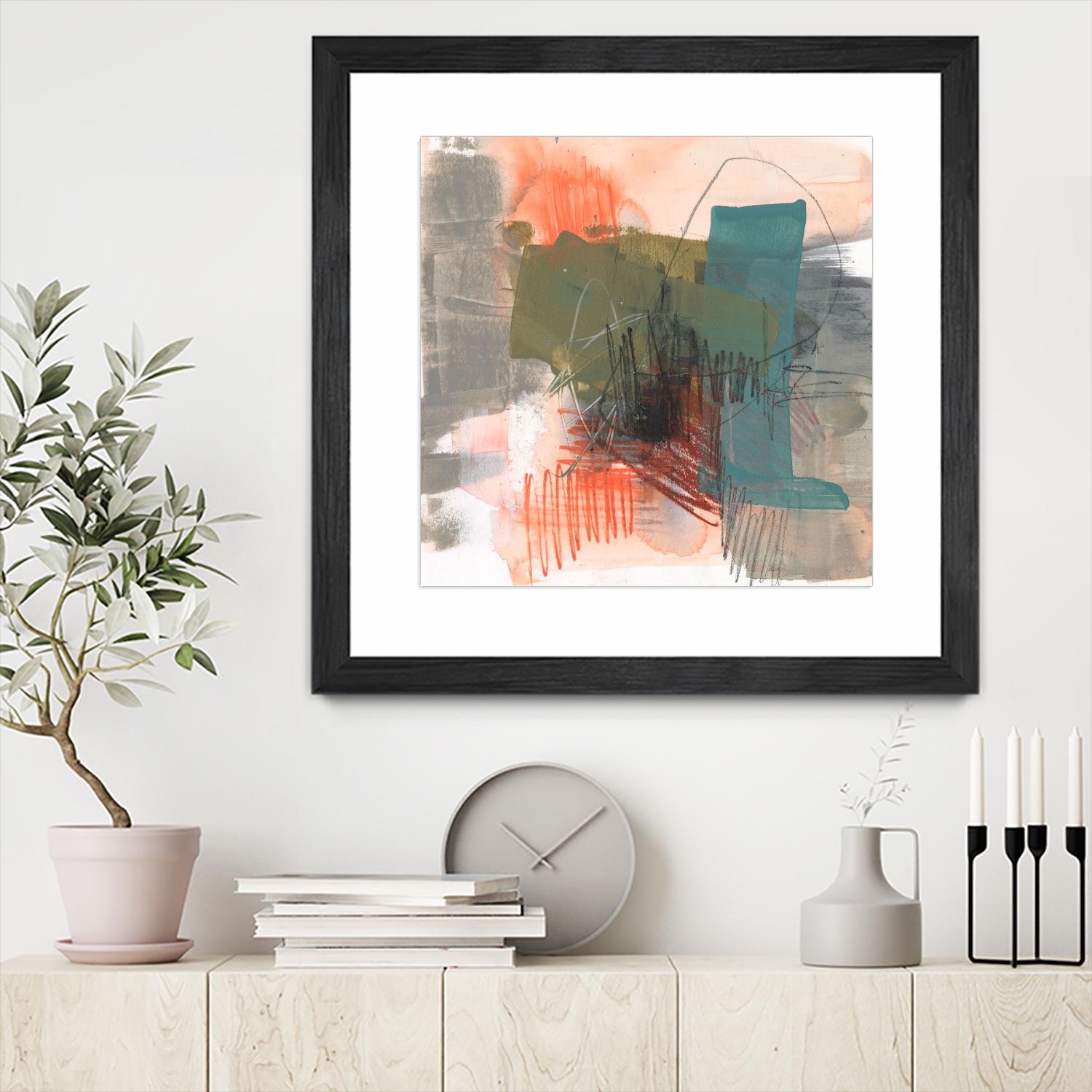 Central Fuse II by Jennifer Goldberger on GIANT ART - orange abstract abstract 