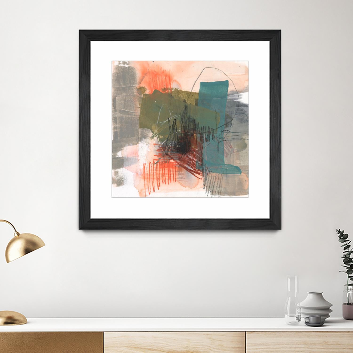 Central Fuse II by Jennifer Goldberger on GIANT ART - orange abstract abstract 