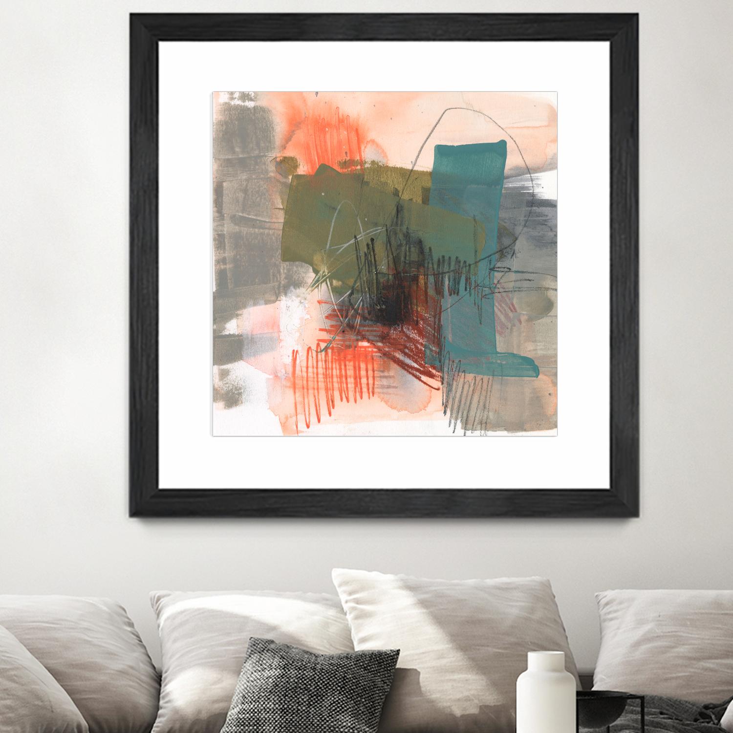 Central Fuse II by Jennifer Goldberger on GIANT ART - orange abstract abstract 