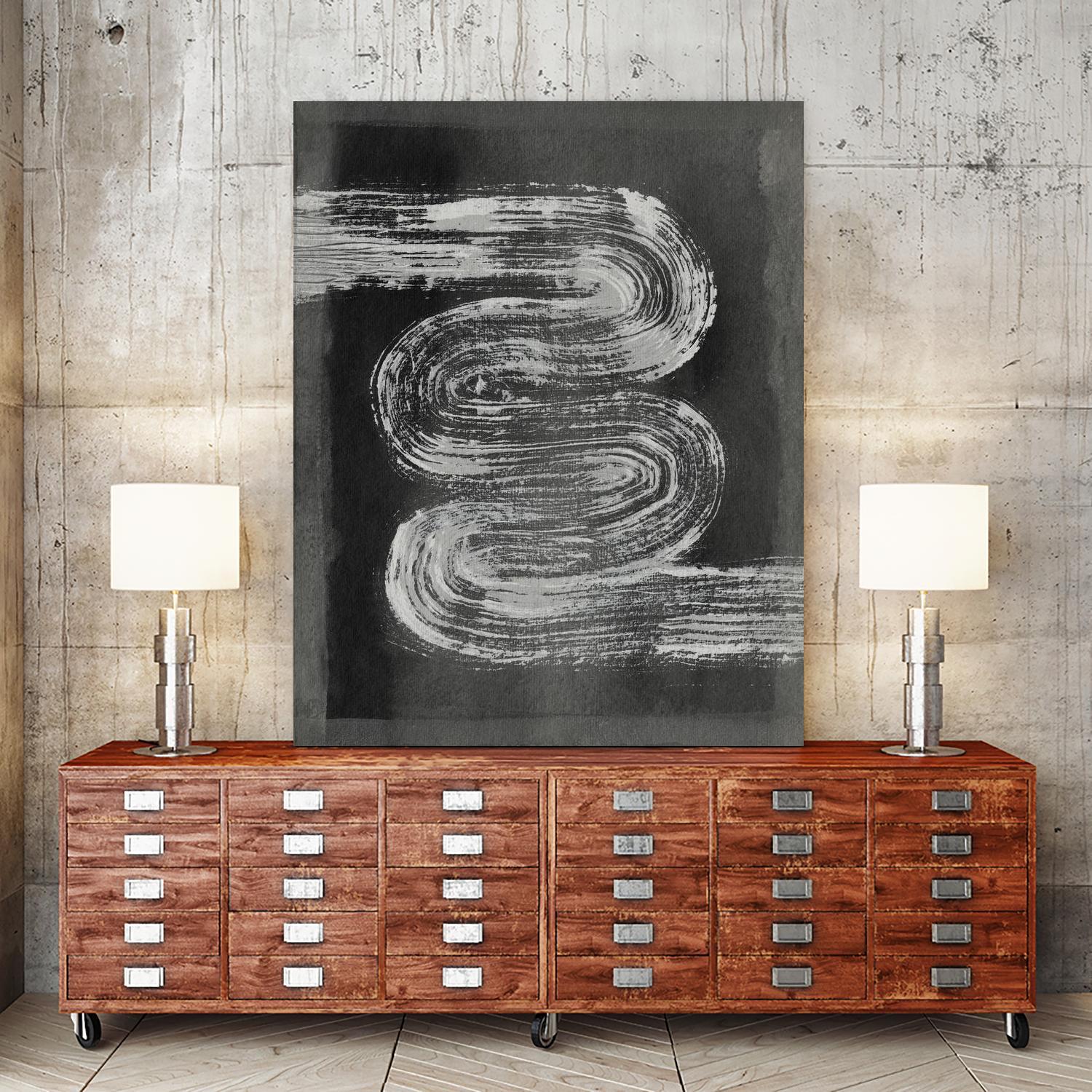 Grey Linear Path I by Jennifer Goldberger on GIANT ART - black abstract abstract 