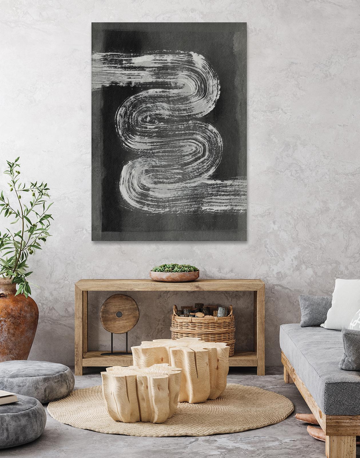 Grey Linear Path I by Jennifer Goldberger on GIANT ART - black abstract abstract 