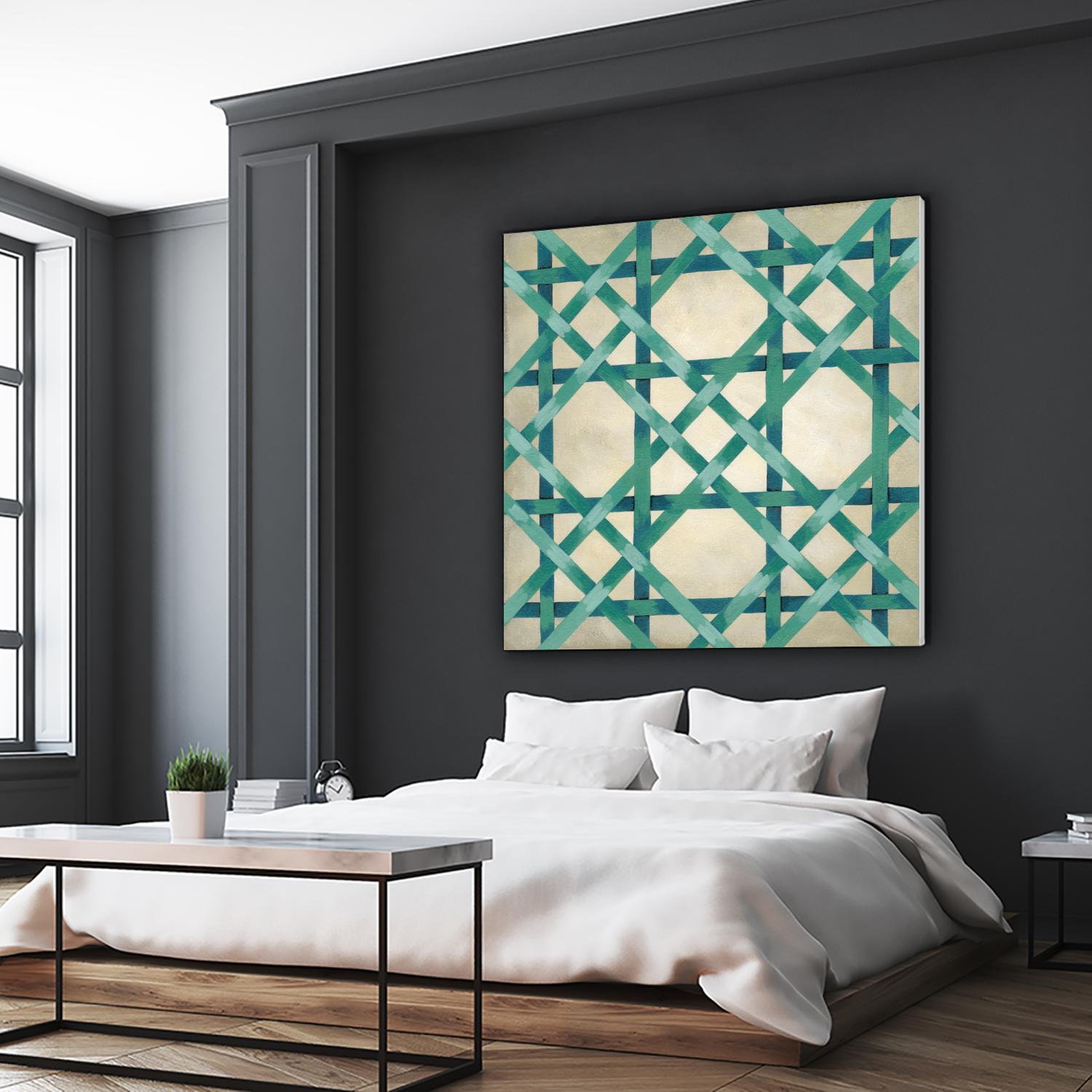 Woven Symmetry VI by Chariklia Zarris on GIANT ART - green patterns