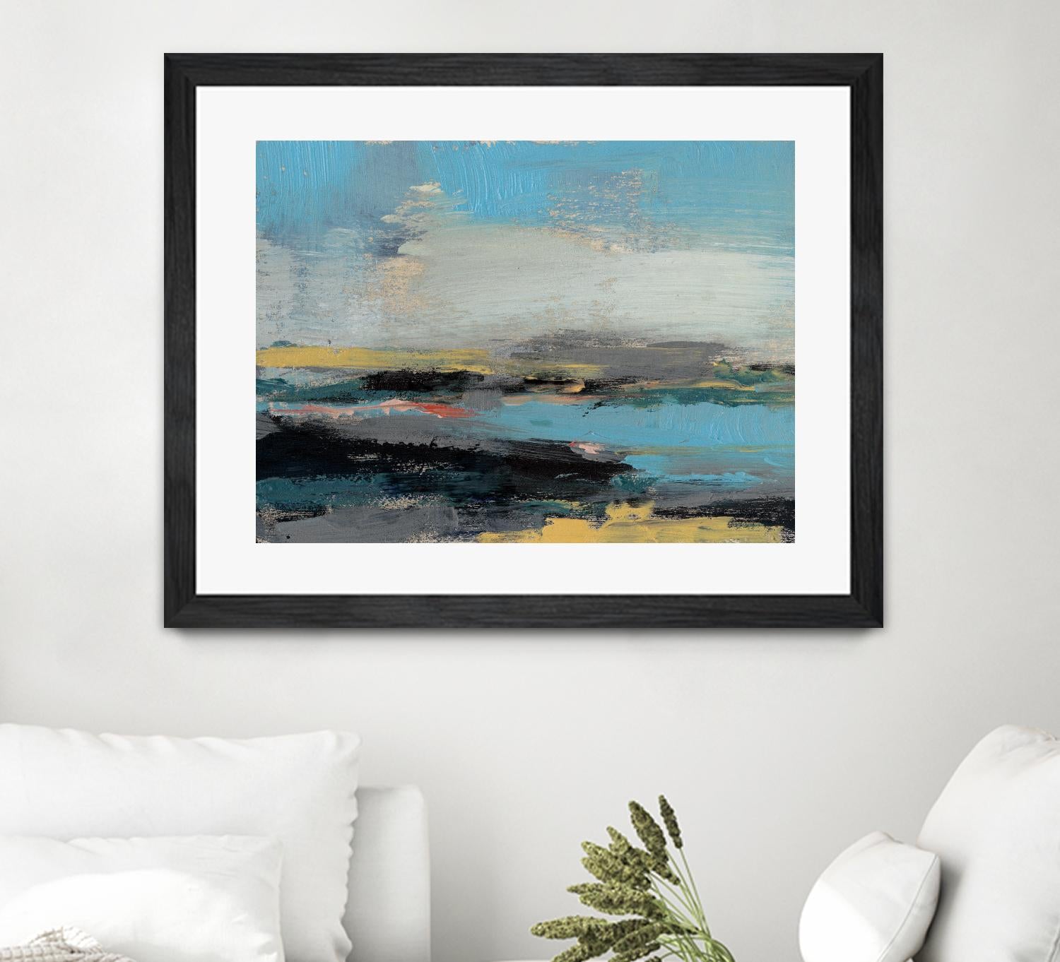 Bold Horizon II by Jennifer Goldberger on GIANT ART - blue abstract