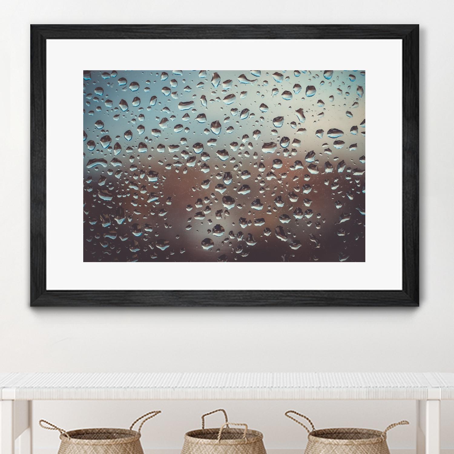 Rain drops by Pexels on GIANT ART - brown photo art