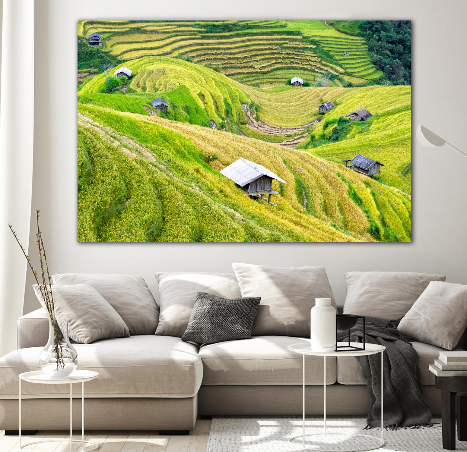Paddy field valley by Pexels on GIANT ART - yellow landscape